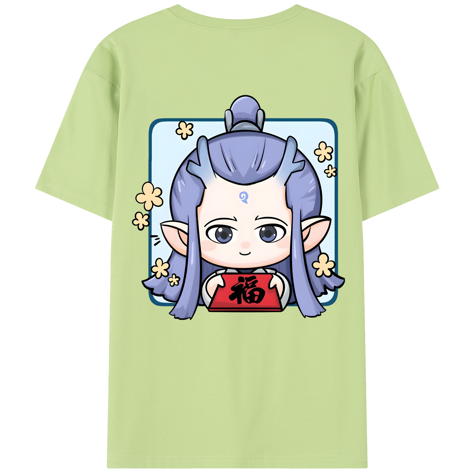 （画像用） Ne Zha 2 ナタ 魔童の大暴れ 綿100％半袖Tシャツ（背面プリント）